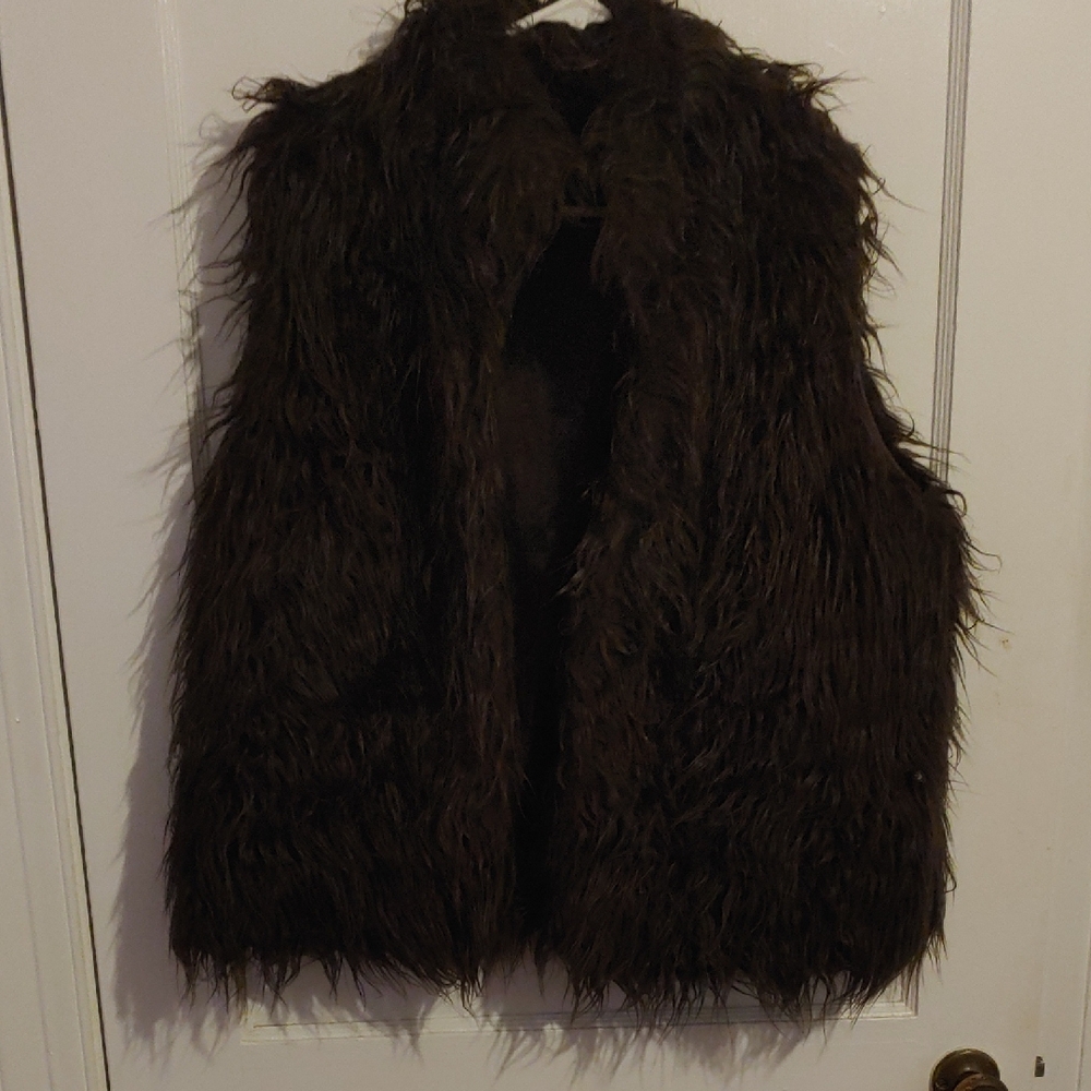 Valerie Stevens Dark Brown Faux Fur Vest